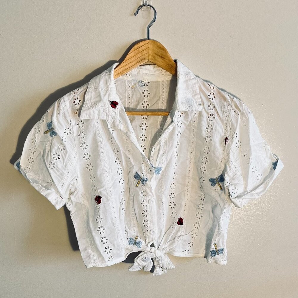 Cropped White Blouse